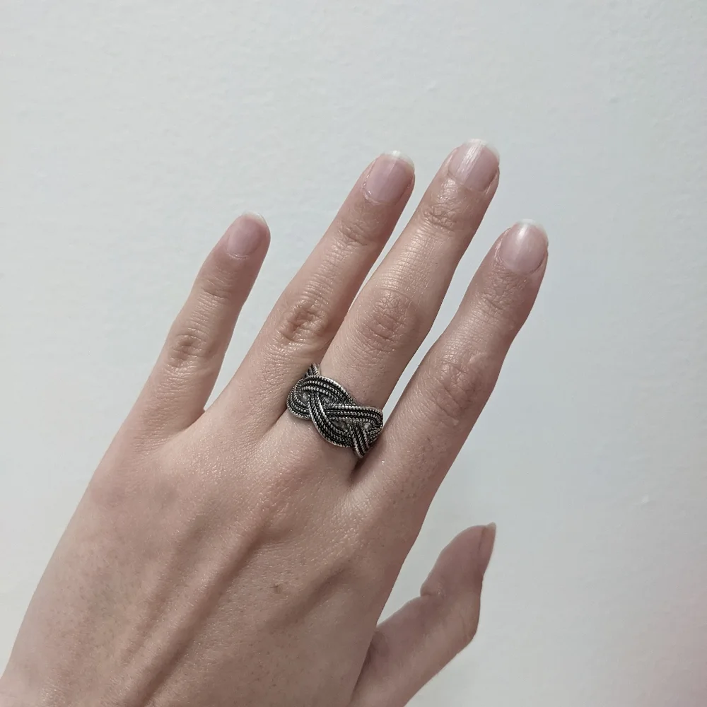 Silver braided ring - Picture 3 of 5